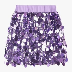 Purple Sequin Skirt Sz 6-7